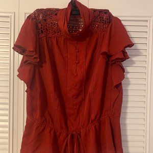 Red/Burgundy Blouse